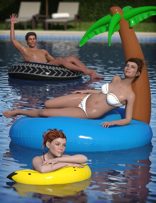 Inflatable Pool Toys & Poses for Genesis 3 and 8