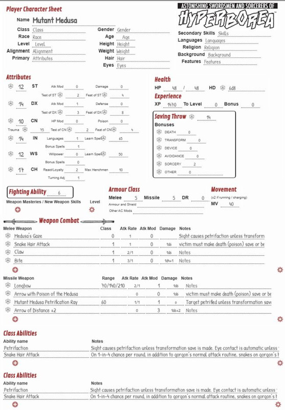 Mutant Medusa Sheet