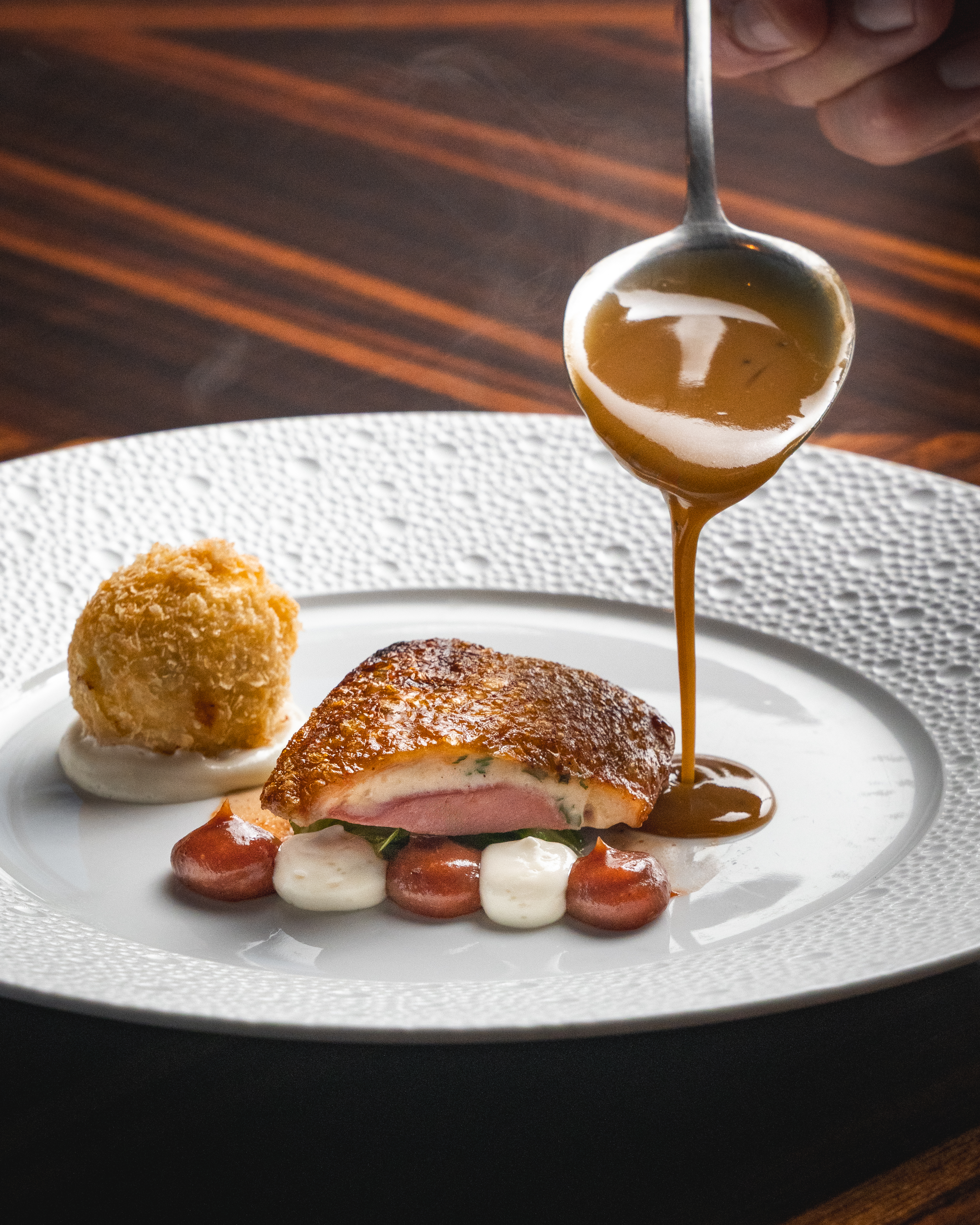 1919 Restaurant hero dish at Condado Vanderbilt Hotel – Chef Ciarán Elliott, fine dining in Puerto Rico
