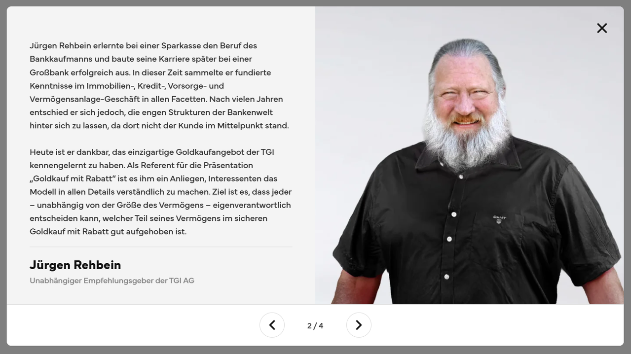 Jürgen Rehbein Unabhängiger Empfehlungsgeber der TGI AG