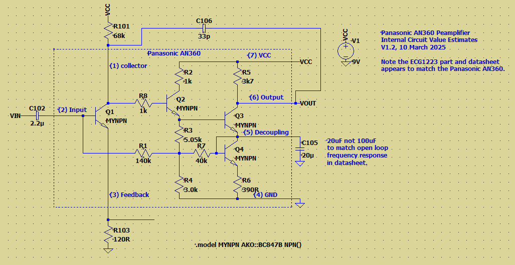 panasonic AN360 - best guess at internal circuit values V12