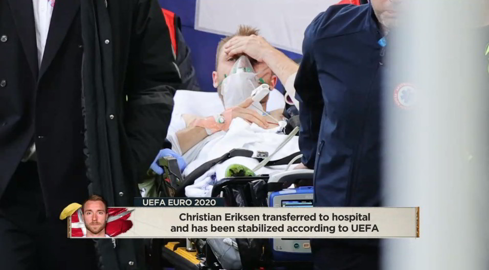 Le condizioni di salute del calciatore danese Christian Eriksen