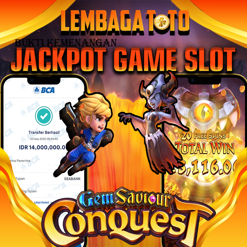 BUKTI JACKPOT 06 SEPTEMBER LEMBAGATOTO GEMSAVIOUR CONQUEST  Rp.14.000.000,- LUNAS