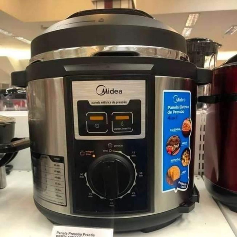 Panela De Pressão Elétrica 6 L Mecânica Inox Midea