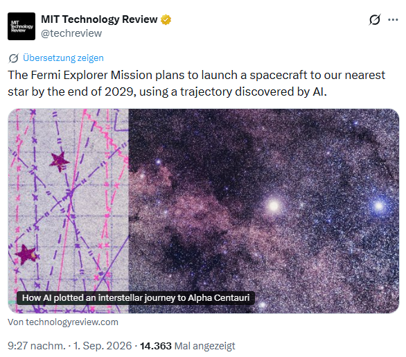 Fermi-Explorer-Mission zu Alpha-Centauri