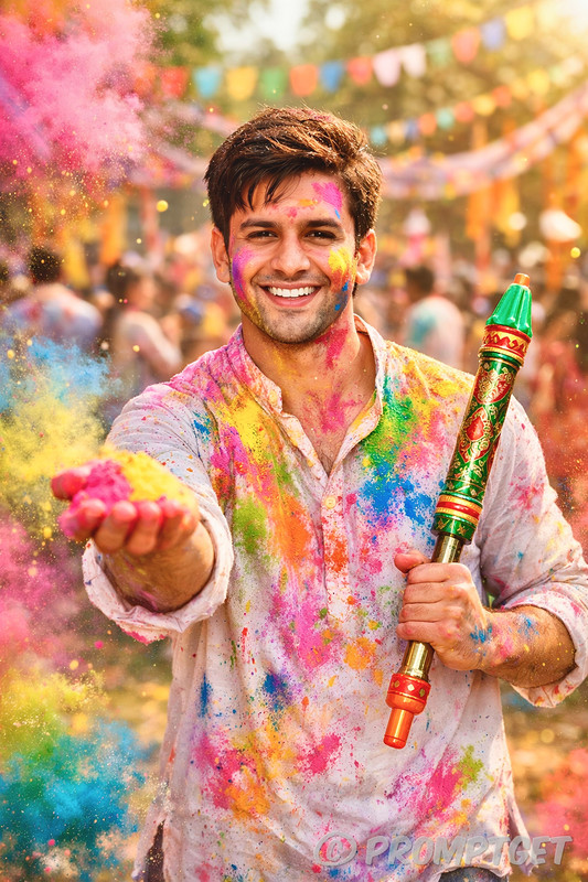 Holi with Colours | PromptGet