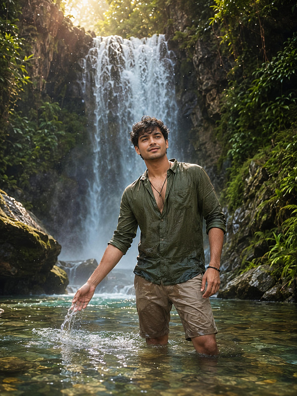 Hyperreal Identity Waterfall Editorial | PromptGet