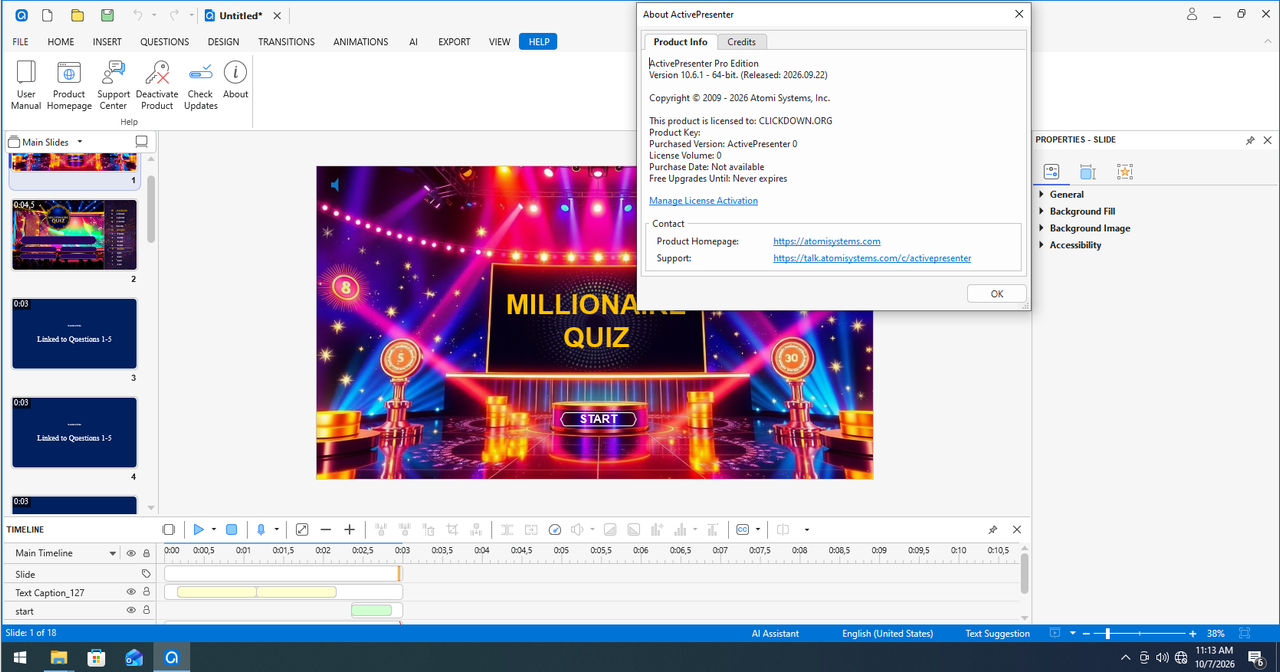 Working with ActivePresenter Pro 10.6.1 full activated