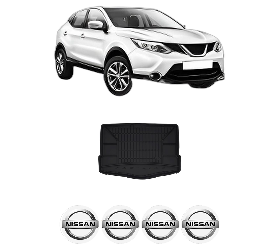 Tavita Portbagaj NISSAN QASHQAI II (J11, J11_) din 2013-2020, Protectie Portbagaj Auto, 4x Stickere auto cu NISSAN