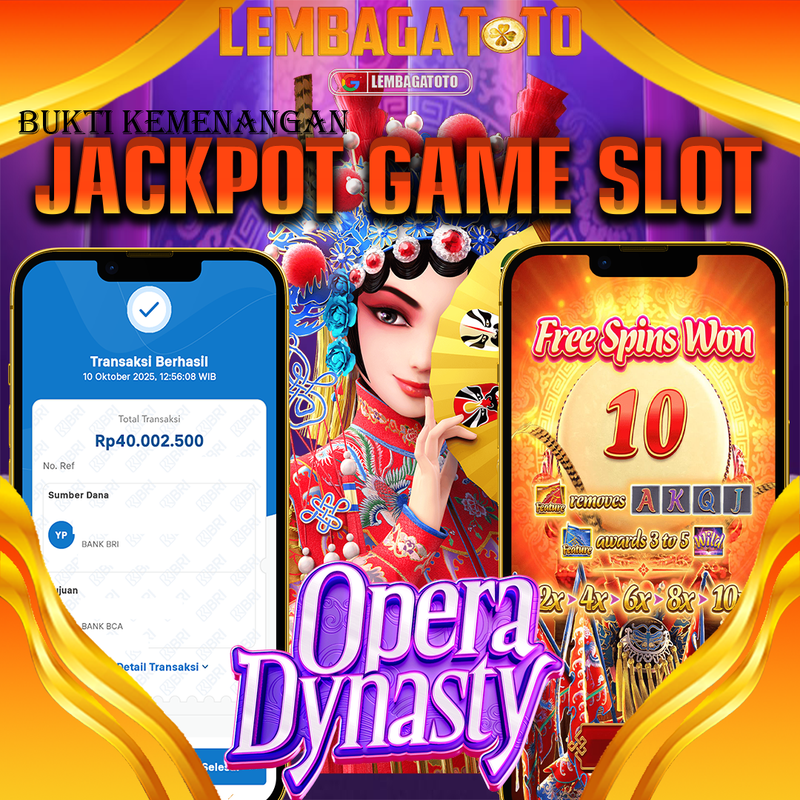BUKTI JACKPOT 11 OCTOBER LEMBAGATOTO OPERA DYNASTY Rp.40.002.500,- LUNAS
