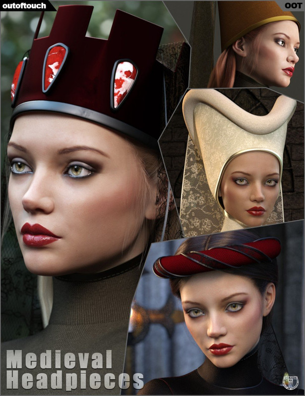 dForce Medieval Headpieces for Genesis 8 Female(s)