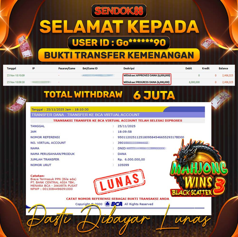 SENDOK88 JEPE! MAHJONG WINS 3 BLACK SCATTER Rp 6.000.000,- LUNAS!