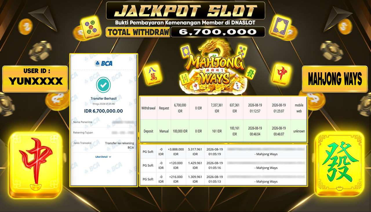 JACKPOT SLOT MAHJONG WAYS 1  19 AGUSTUS 2026