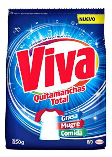 Amazon: Viva Quitamanchas Regular, Ropa Universal, Detergente en polvo 850 g | Planea y Ahorra, envío gratis con Prime