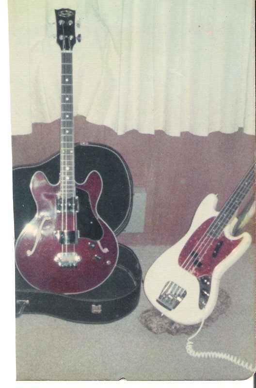 0 my first bass a red aria, my second bass 63 Fender Mustang(2)