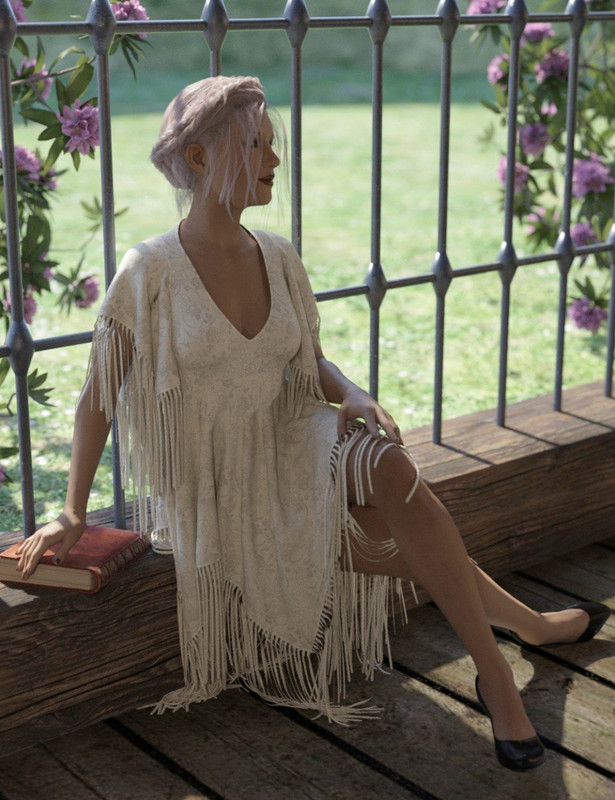 dForce Fringed Breezy Dress for Genesis 3 and 8 Female(s) 