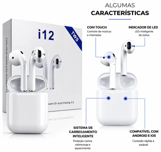 Miniatura do fone i12 - detalhe 2