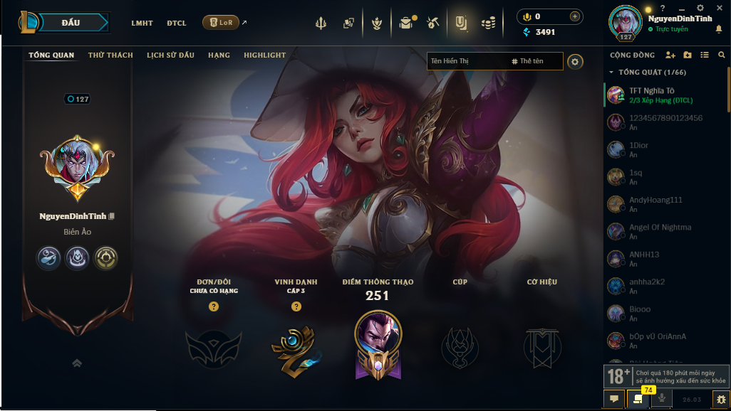 Acc LMHT # - Không Khung