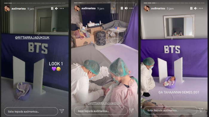 Sesi pemotretan baby Anzel dengan tema BTS