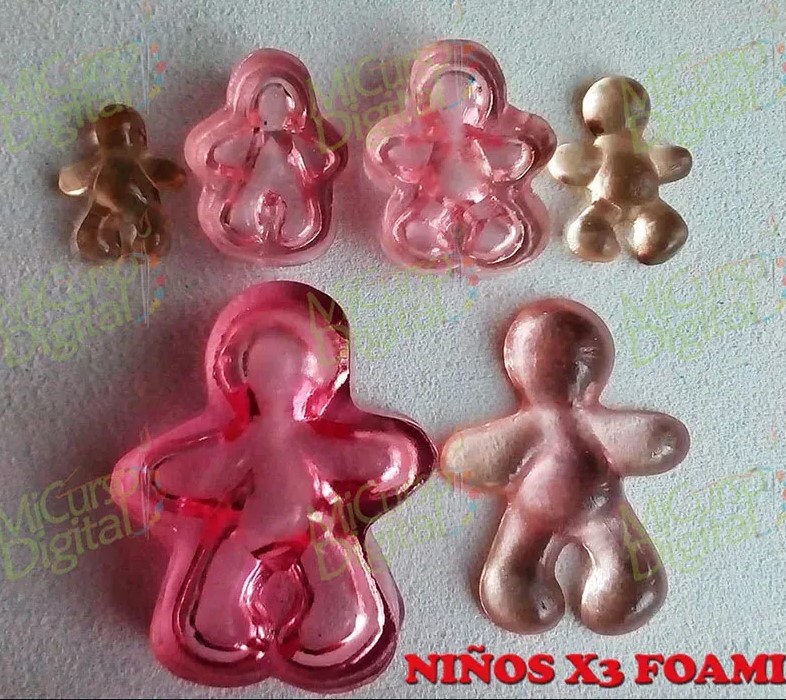Molde termoforma foami o pasta fría muñeco o jengibre 6pz