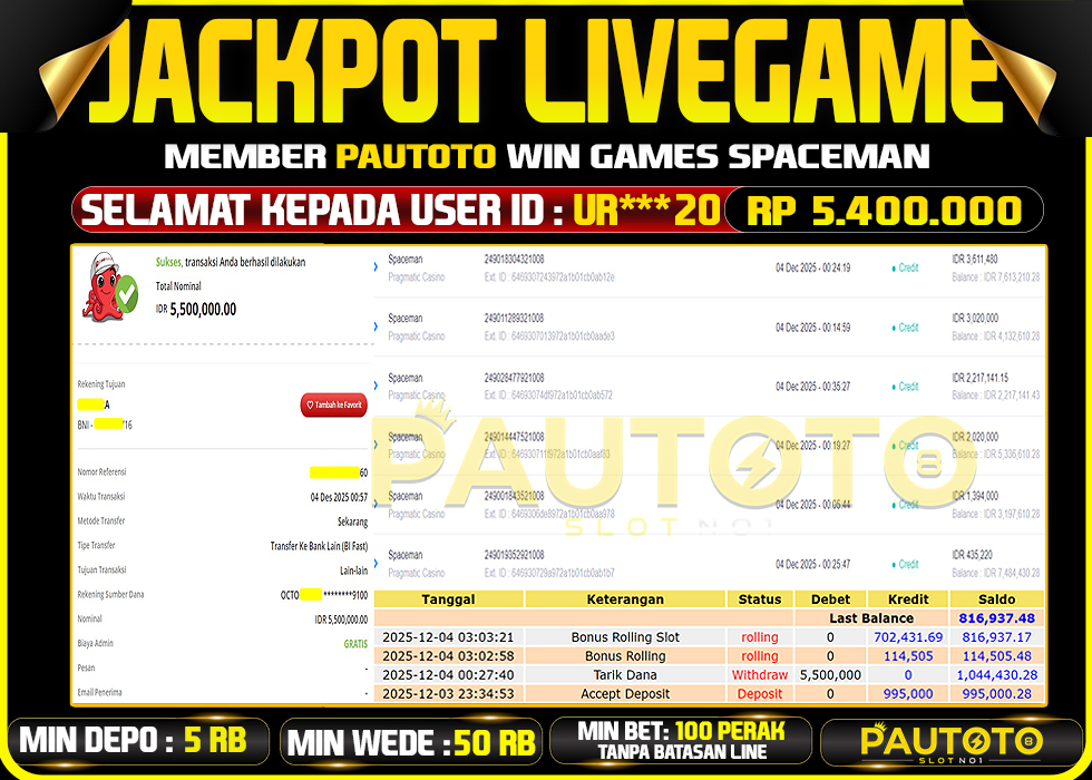 BUKTI JACKPOT LUNAS PAUTOTO