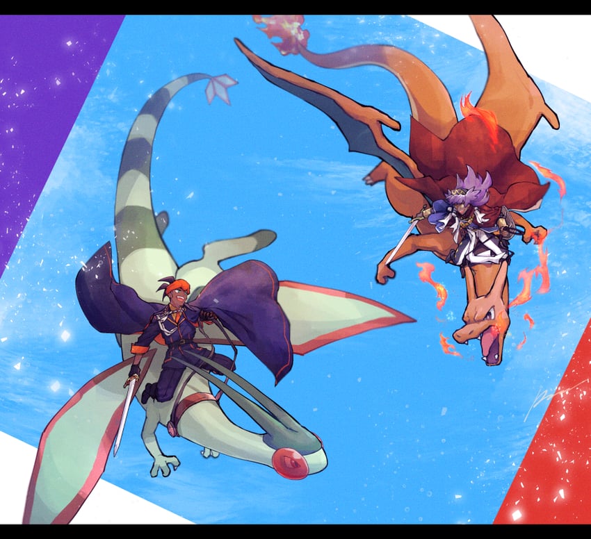 raihan-leon-charizard-and-flygon-pokemon