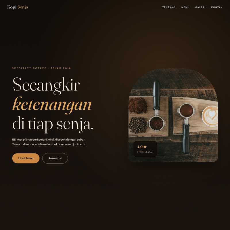Contoh Website - Kopi Senja
