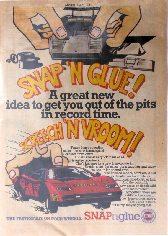 Airfix Lamborghini Countach Snap 'N Glue Advertisement