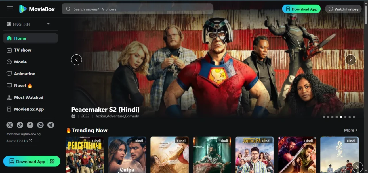 MovieBox App Library on PC — Browse 50,000+ Movies & TV Shows