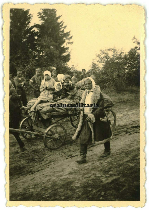 Orig. Foto russische Flüchtlinge Kinder Frau Wagen Bevölkerung in Russland