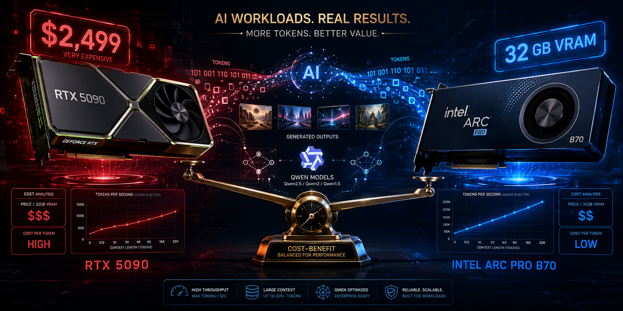 Intel Arc Pro B70: A Placa de 32 GB que Coloca a RTX 5090 no Banco da Reserva (pelo Preço)