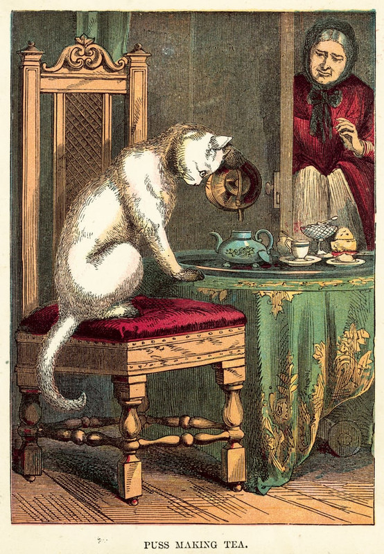 6-English School - Puss making tea  - (MeisterDrucke-411452)