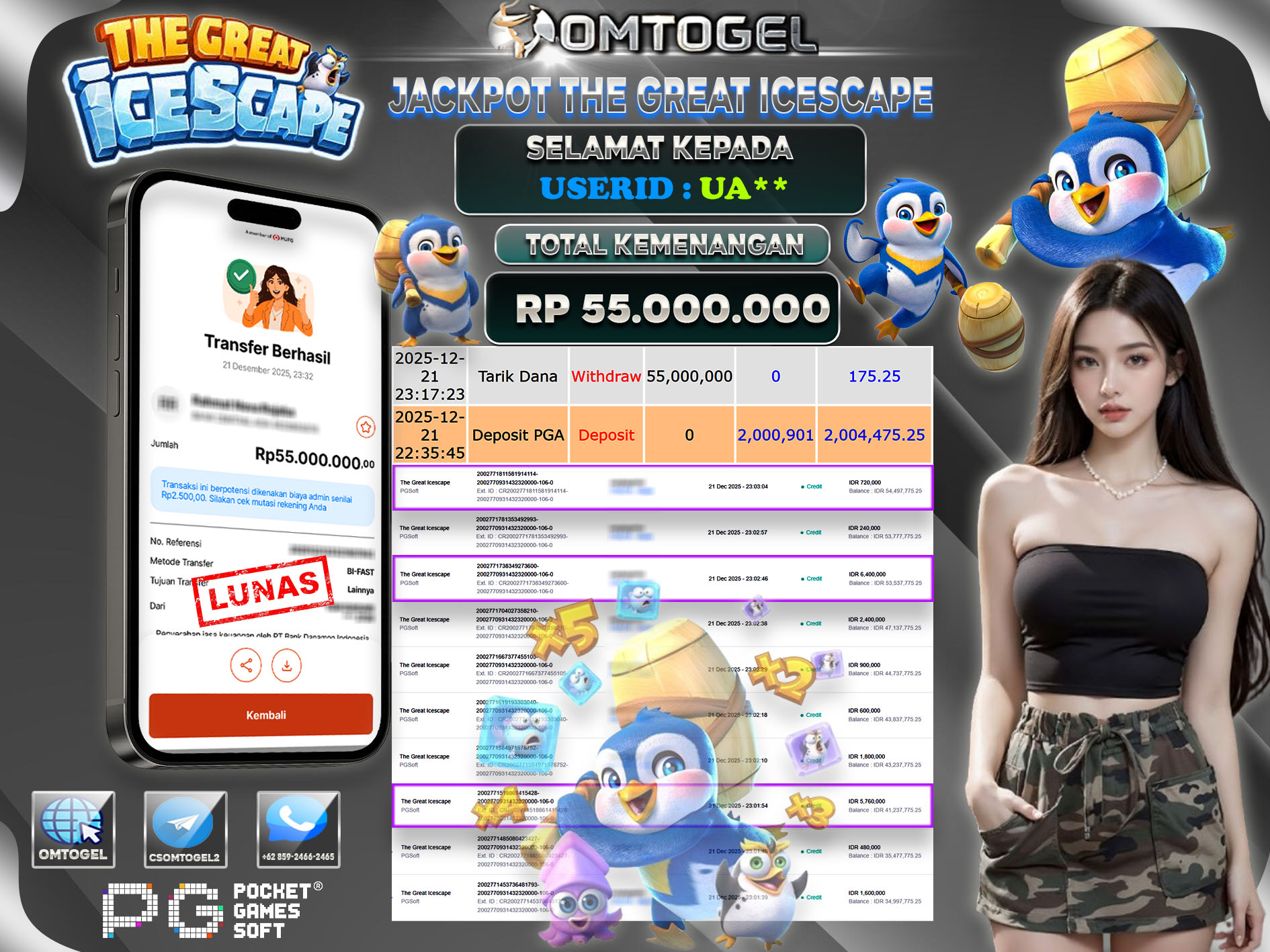OMTOGEL JACKPOT PGSOFT THE GREAT ICESCAPE ,55 JUTA DI BAYAR LUNAS ,-
