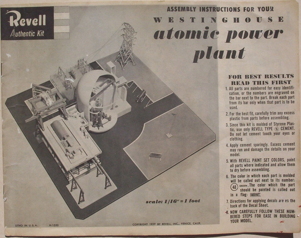 Revell 192 Westinghouse Atomic Power Plant Instructions