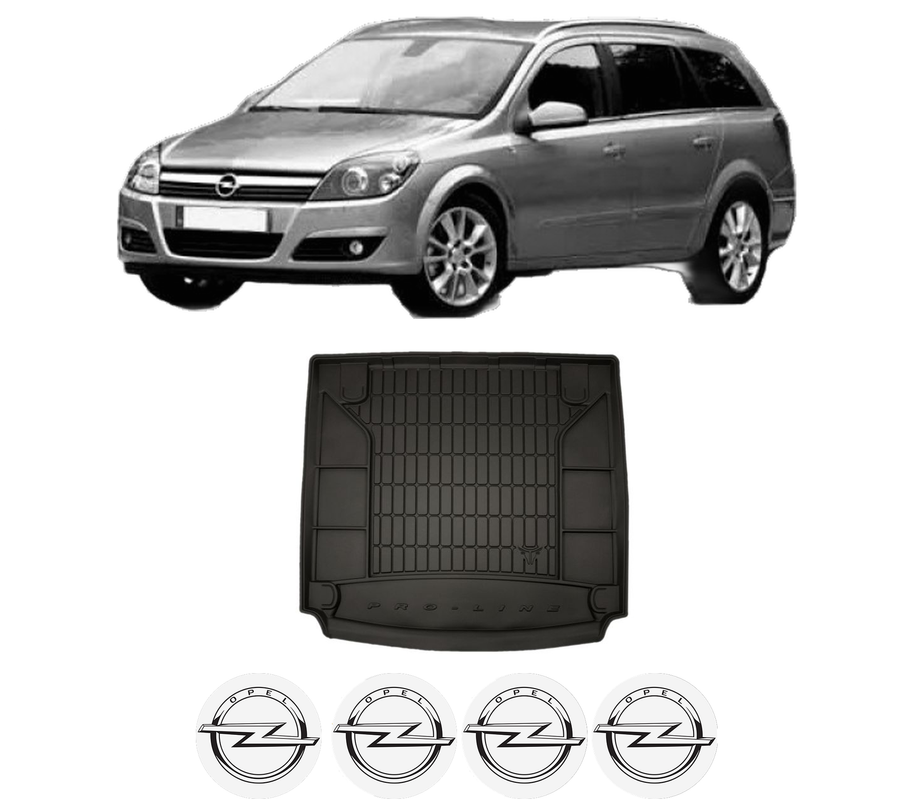 Tavita Portbagaj OPEL ASTRA H Estate (A04) din 2004-2014, Protectie Portbagaj Auto, 4x Stickere auto cu OPEL
