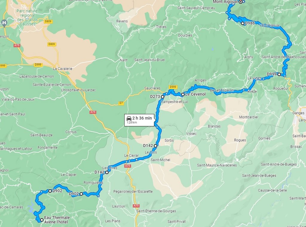 Rallye touristique Occitanie-Terres du Sud, 11-15 mai 2022 Parcours-J2-matin