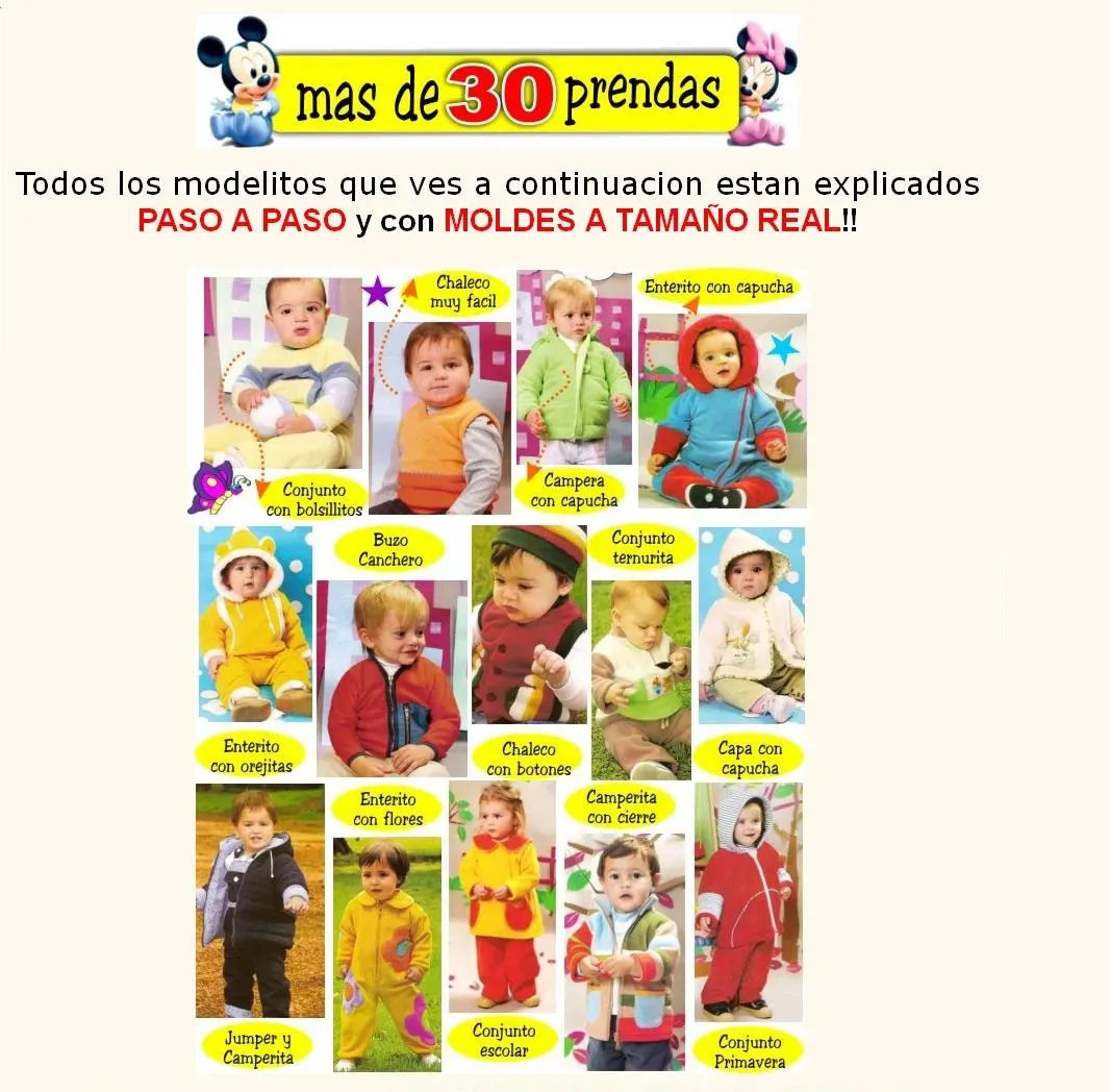 Curso Hacer ropa para bebes más de 30 modelos