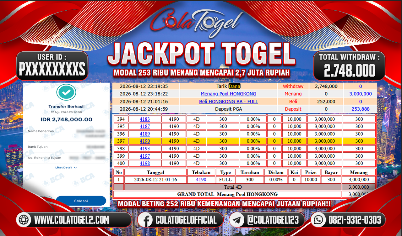 JACKPOT HONGKONG LOTTO!!