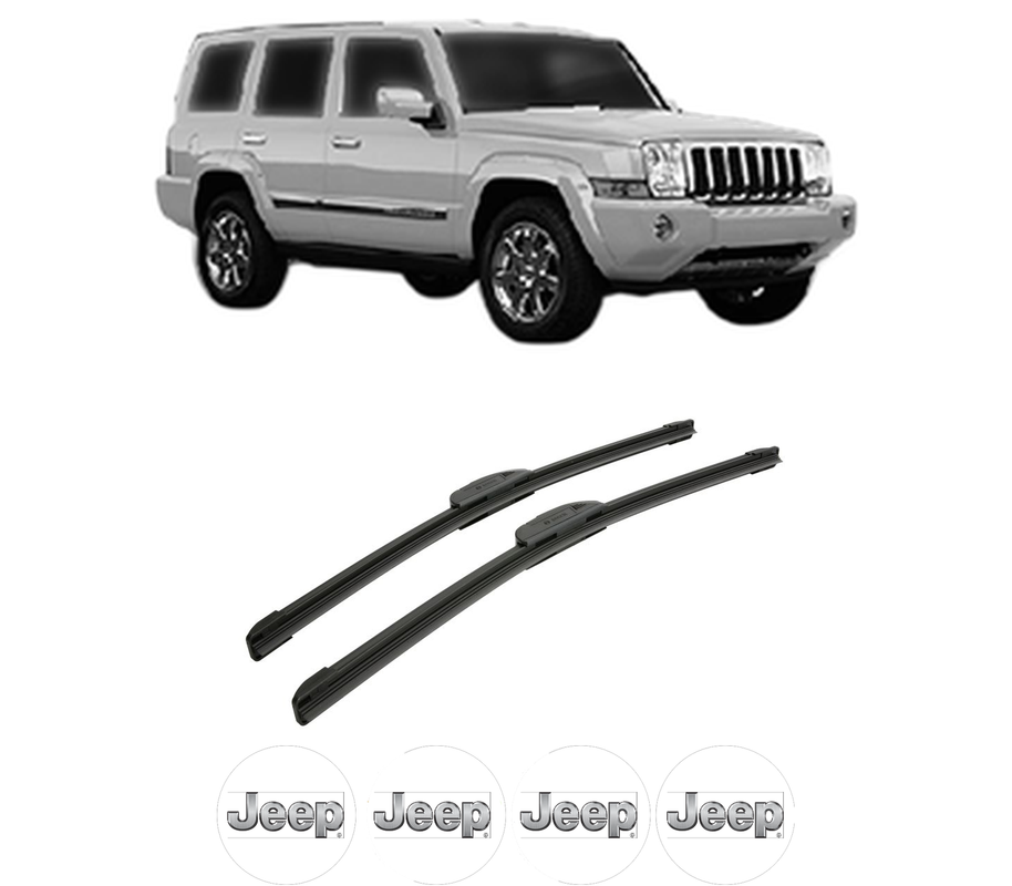 Set stergatoare auto JEEP COMMANDER VAN (XH) din 2005-2010, pentru parbriz auto, 2 bucati, Bosch Aerotwin Retrofit, din cauciuc siliconat rezistent, 4 Stickere Auto JEEP