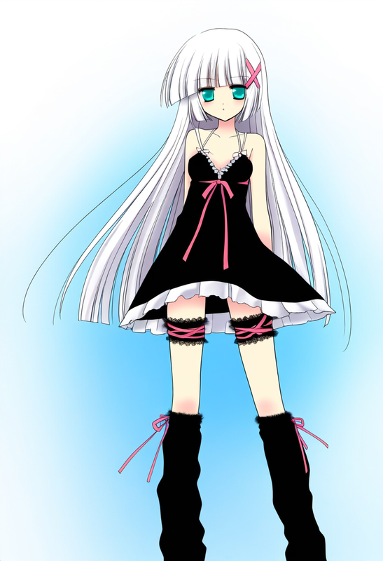 1girl, aqua eyes, long hair, hime cut, white hair, short bangs, old, small breas s-3493533718