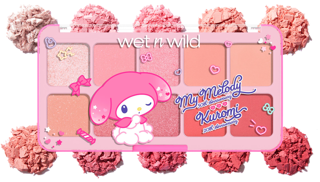 The My Melody eyeshadow palette from the my melody 50th anniversary and kuromi 20th anniversary collection