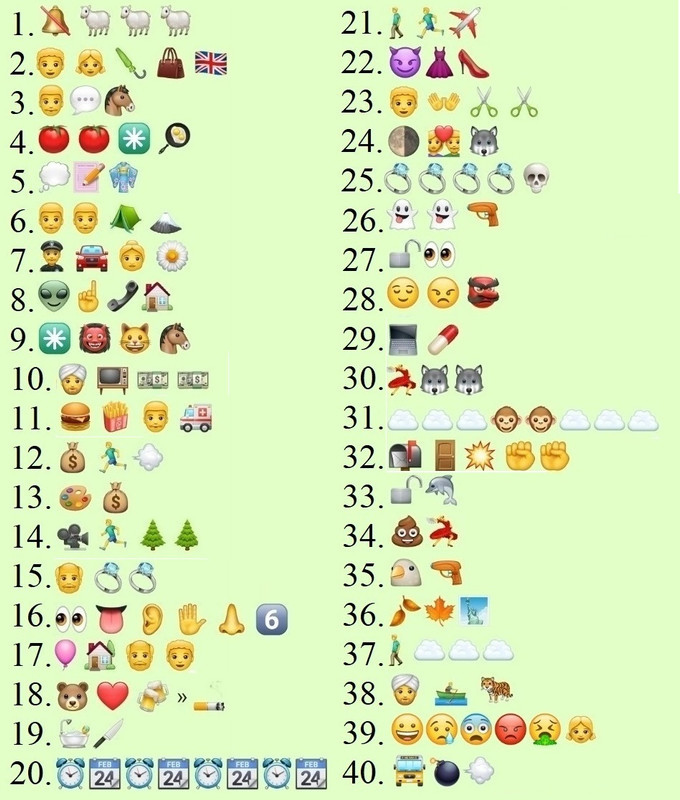 Emoji-oneel van films puzzel herzien