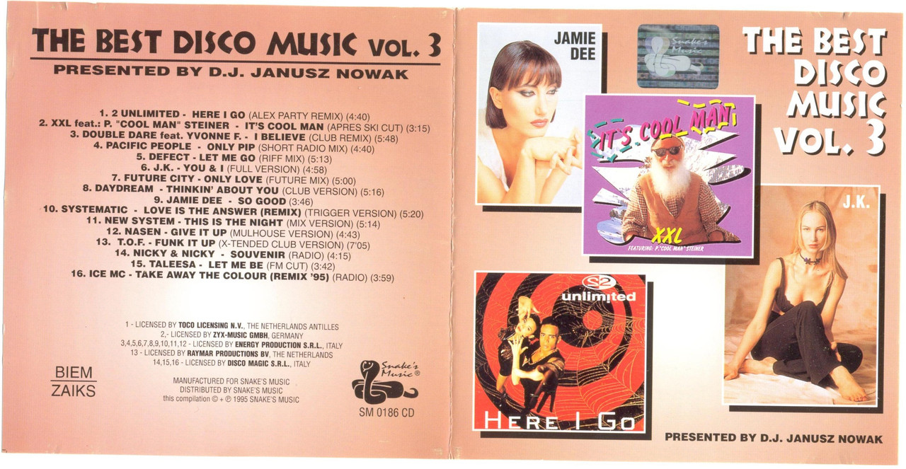 Music - 27/10/2023 - The Best Disco Music Vol. 3 (CD, Compilation)(Snake's Music – SM 0186 CD)   1995 Front