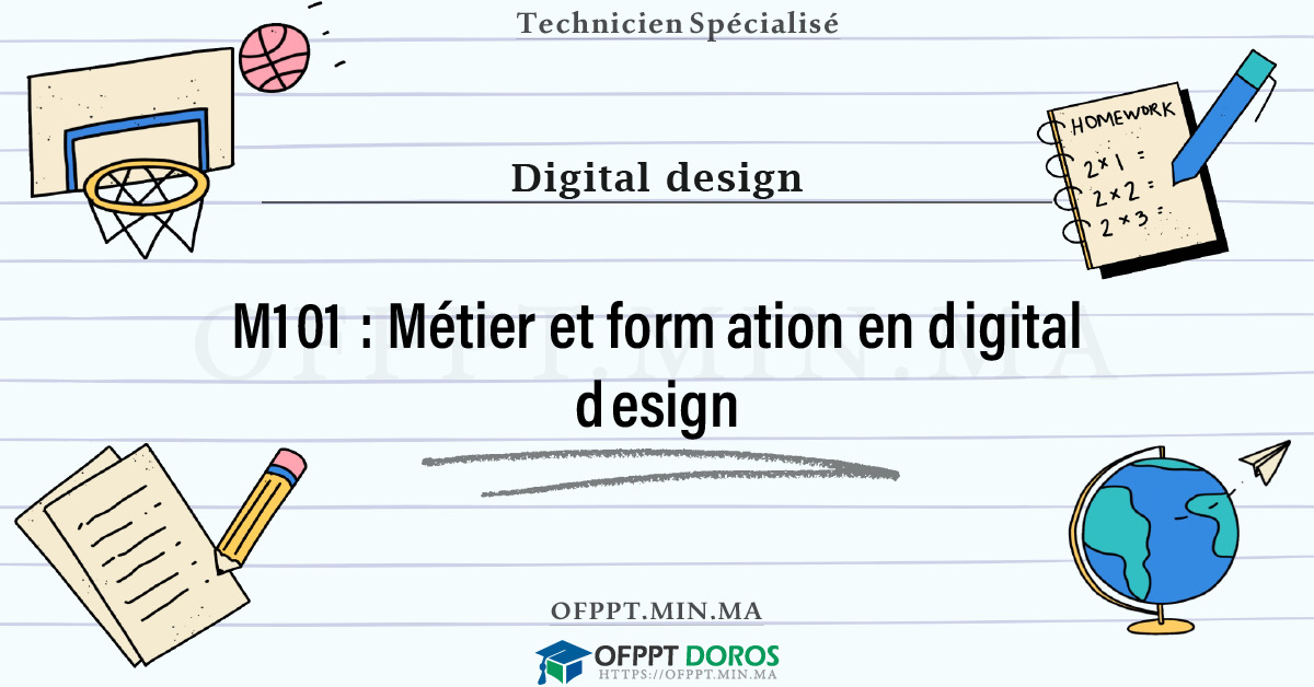 Sommaire détaillé du cours Métier et formation en digital design M101 OFPPT - Structure du module