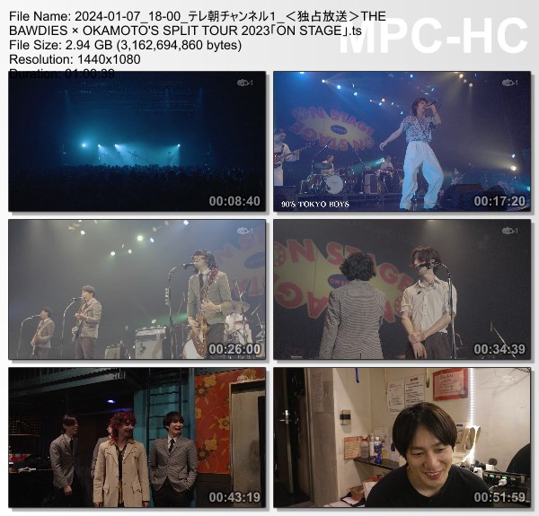 [TV-Variety] THE BAWDIES x OKAMOTO’S SPLIT TOUR 2023「ON STAGE」(TeleAsa Ch1 2024.01.07)