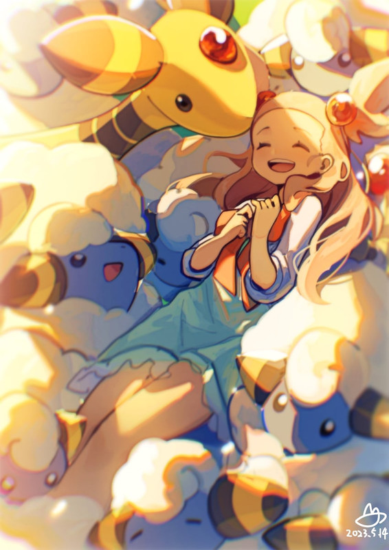 jasmine-ampharos-and-mareep-pokemon-and-