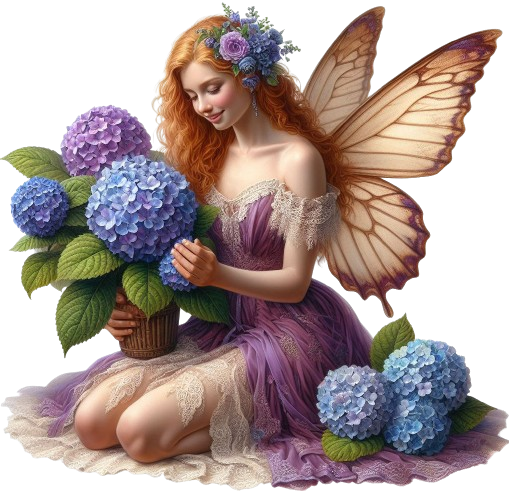 Fairy&Hydrangea1AImadeByLoriM2-24