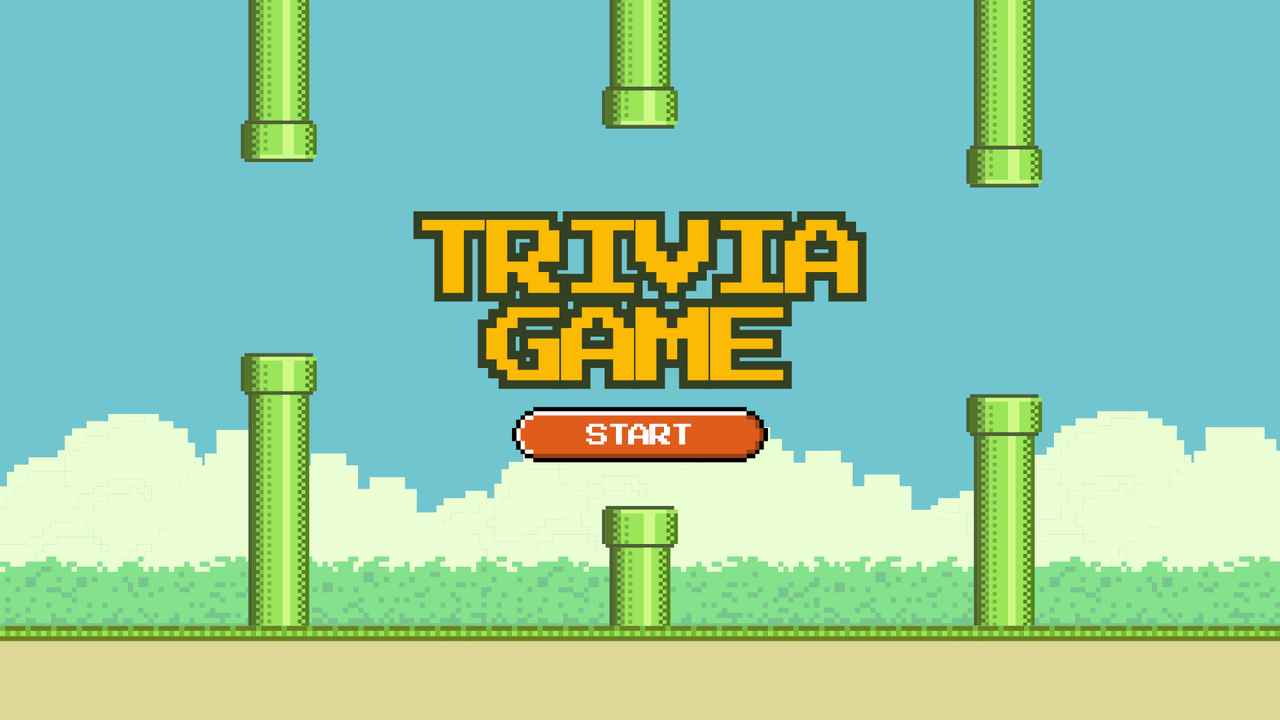 Blue Green Retro Pixel Playful Trivia Game Animated Quiz Presentation