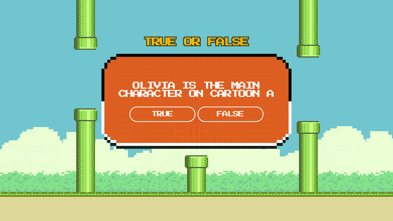 Blue Green Retro Pixel Playful Trivia Game Animated Quiz Presentation