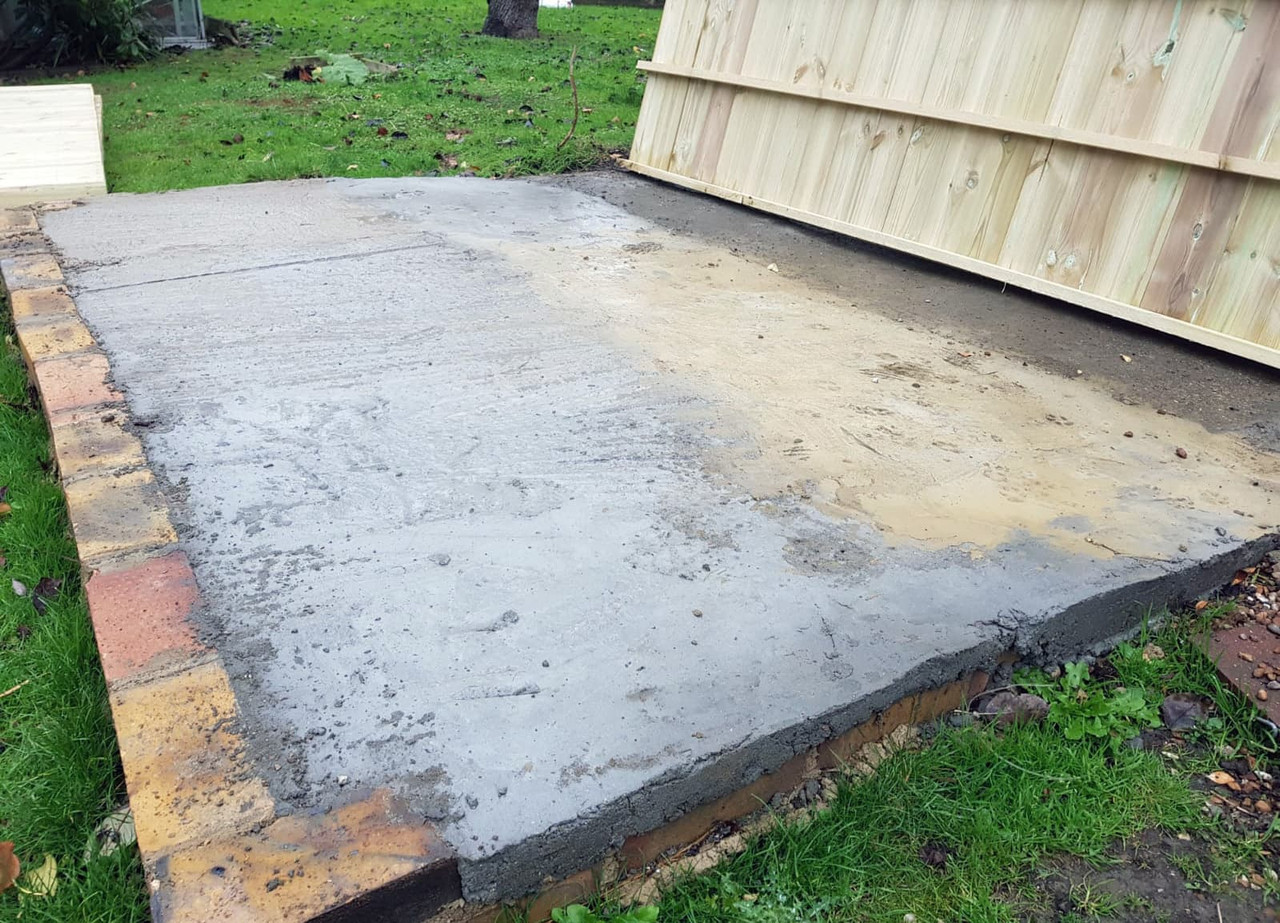 Uneven concrete base
